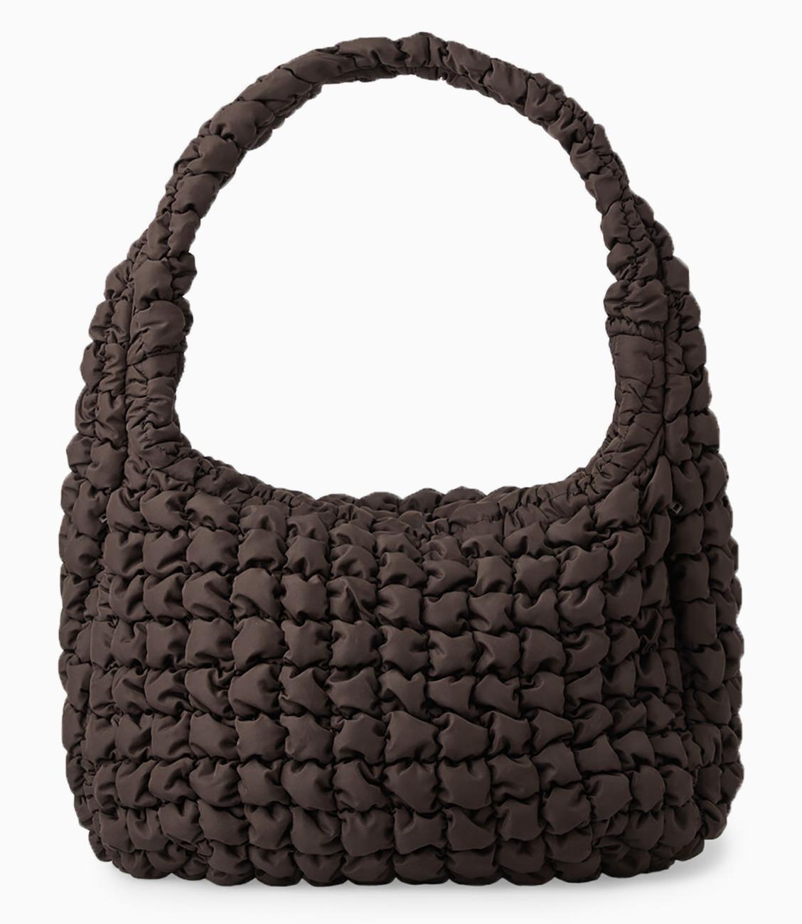 COS Quilted Oversized Shoulder Bag Brown