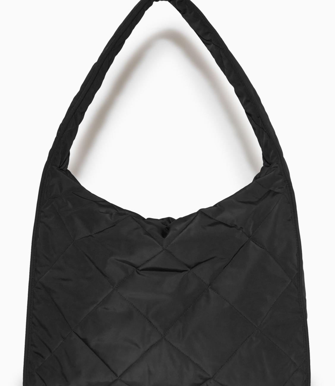 COS Diamond Quilted Oversized Shoulder Bag Black