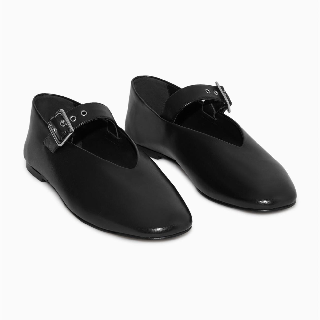 COS Leather Mary Jane Flats Black