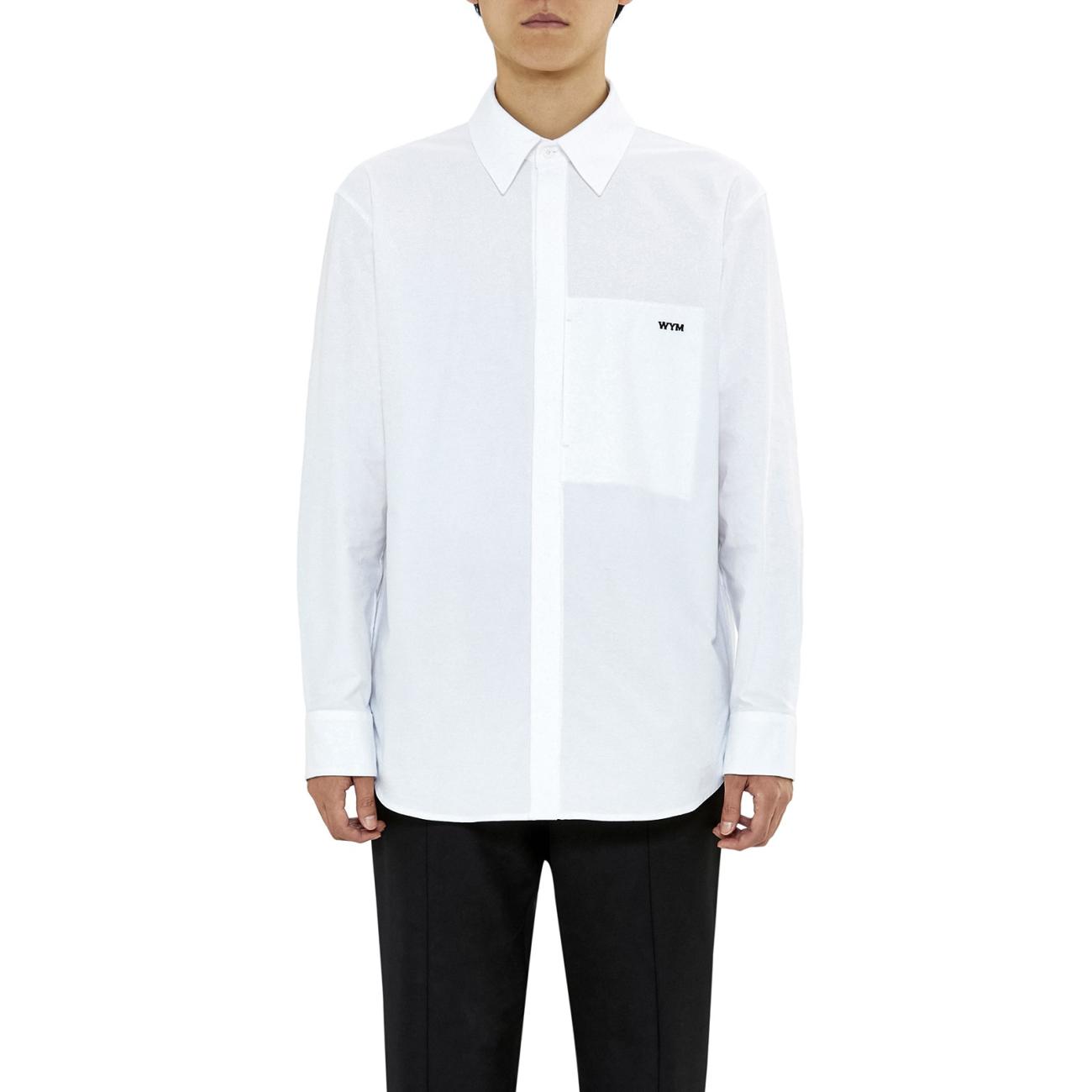white cotton pocket shirt