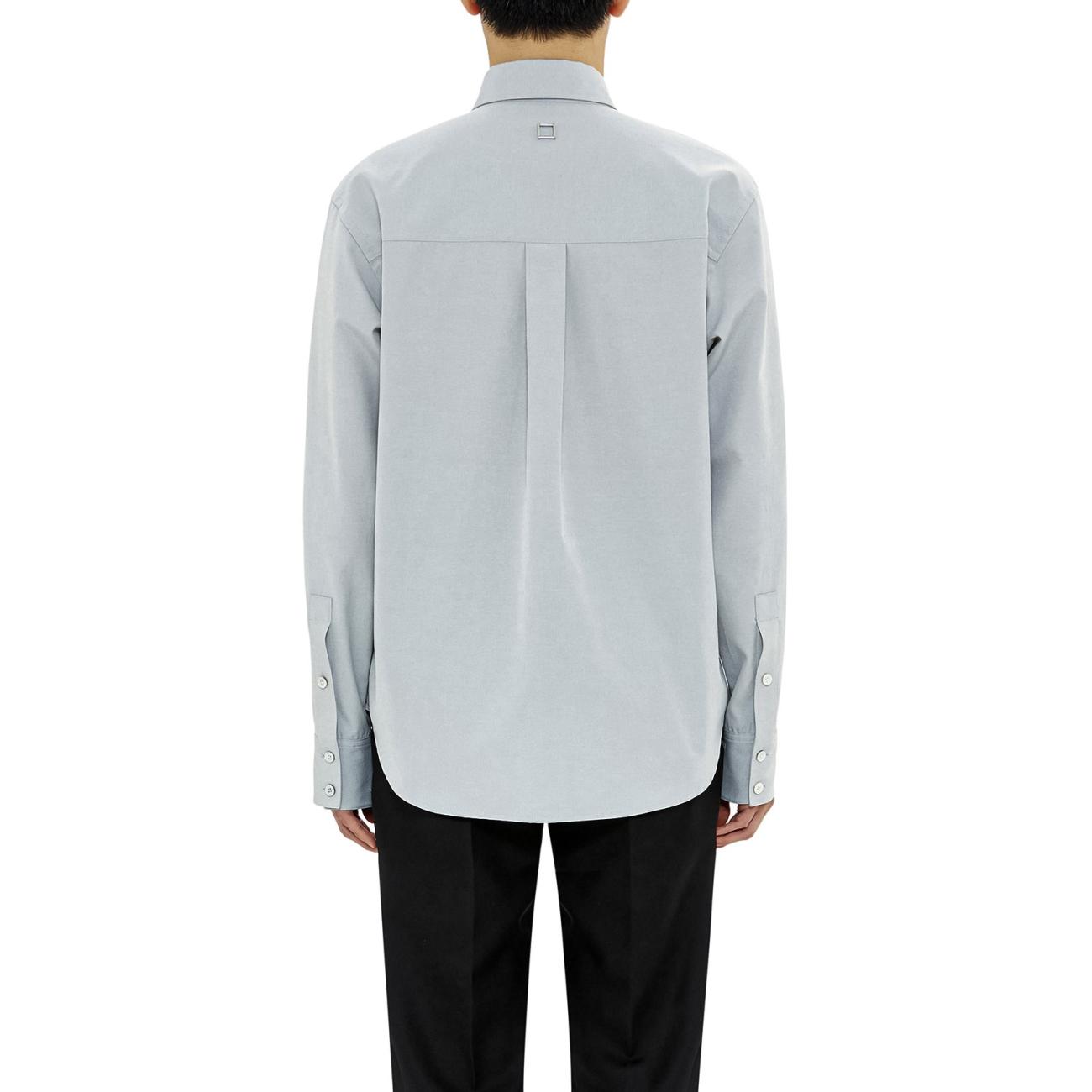 Gray oxford button-down shirt