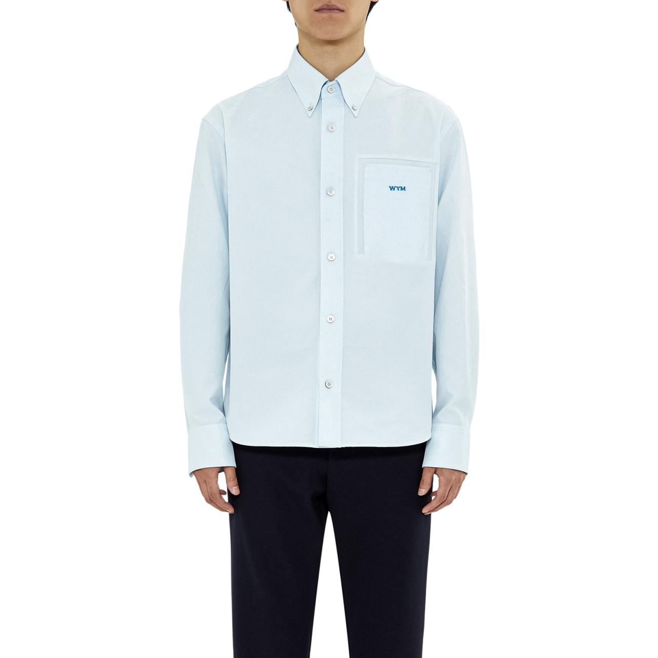 blue oxford button down shirt