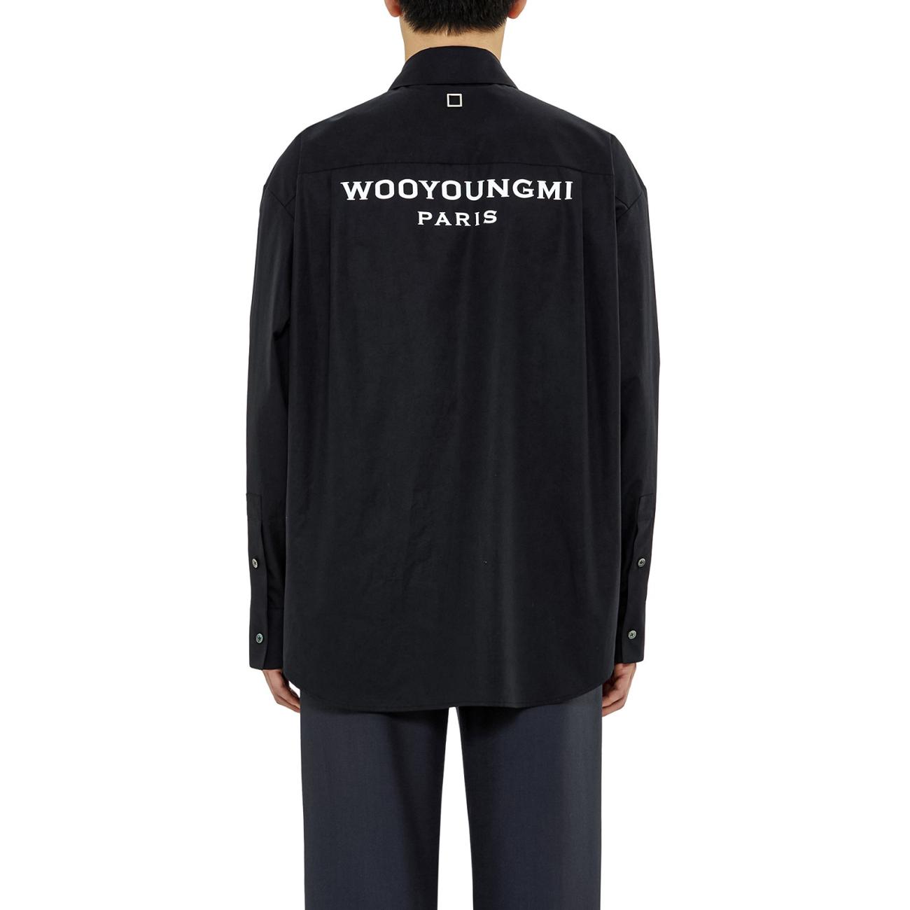 Black Cotton Backlogo Shirt