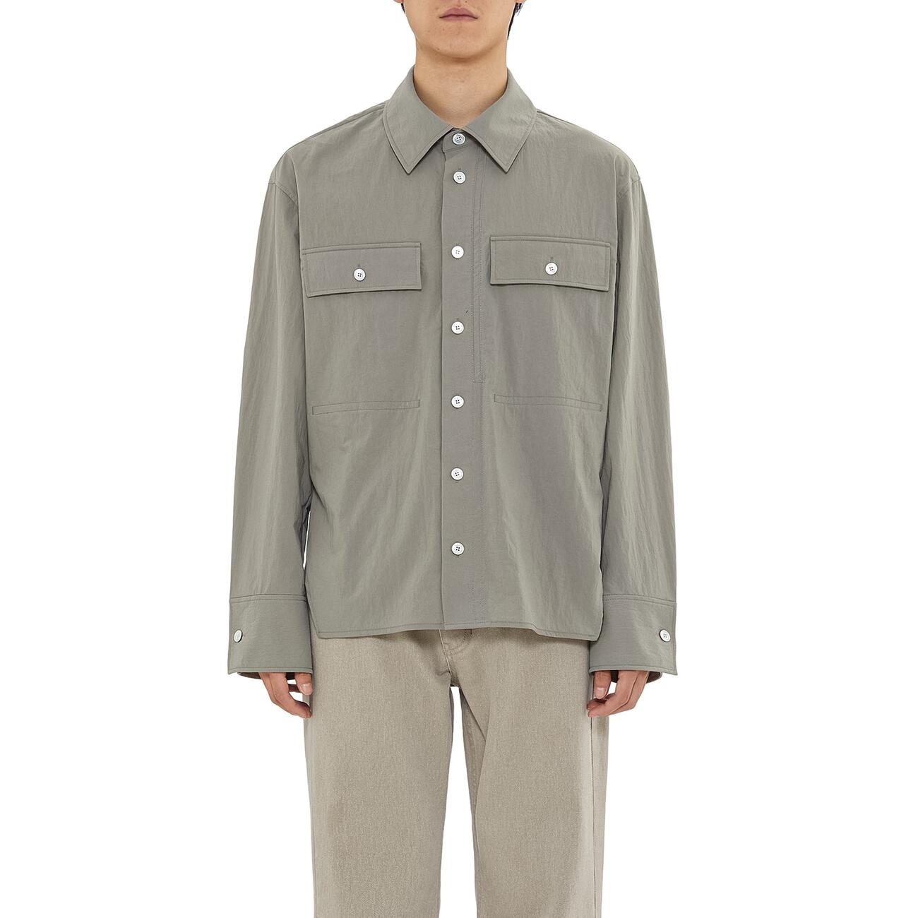 gray nylon pocket shirt