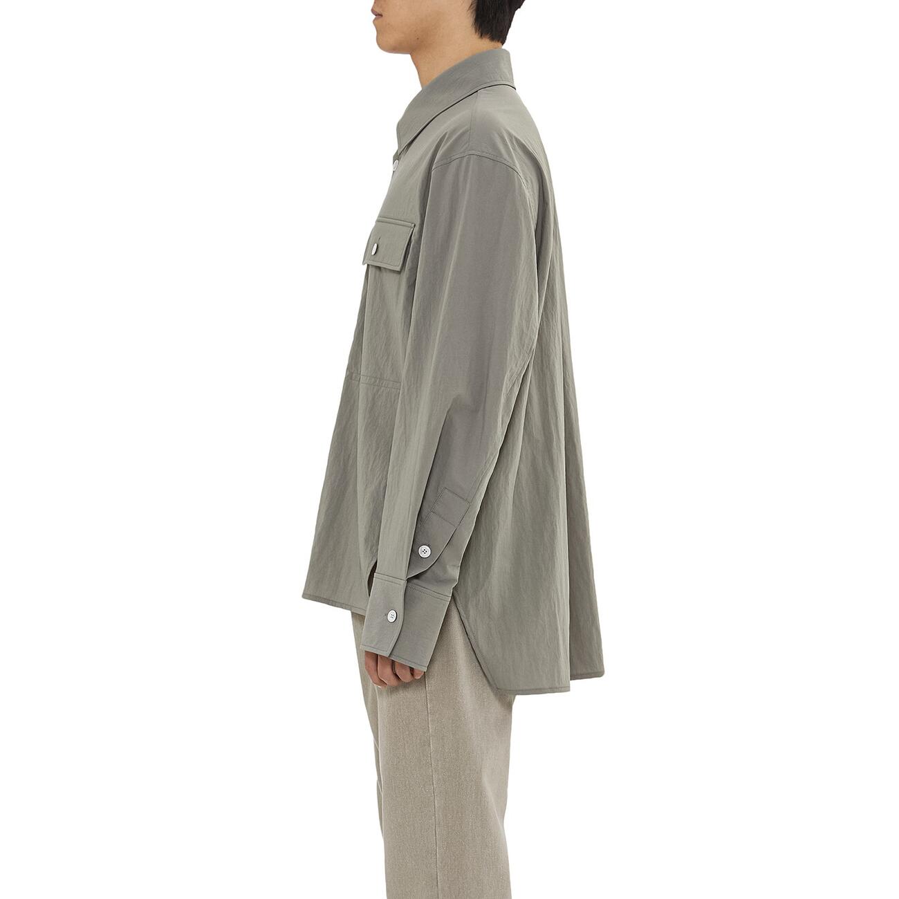 gray nylon pocket shirt