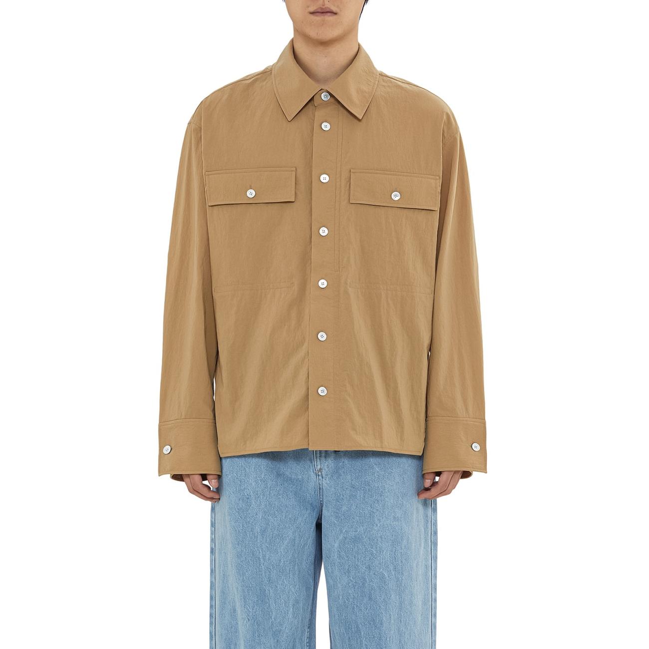 Beige Nylon Pocket Shirt