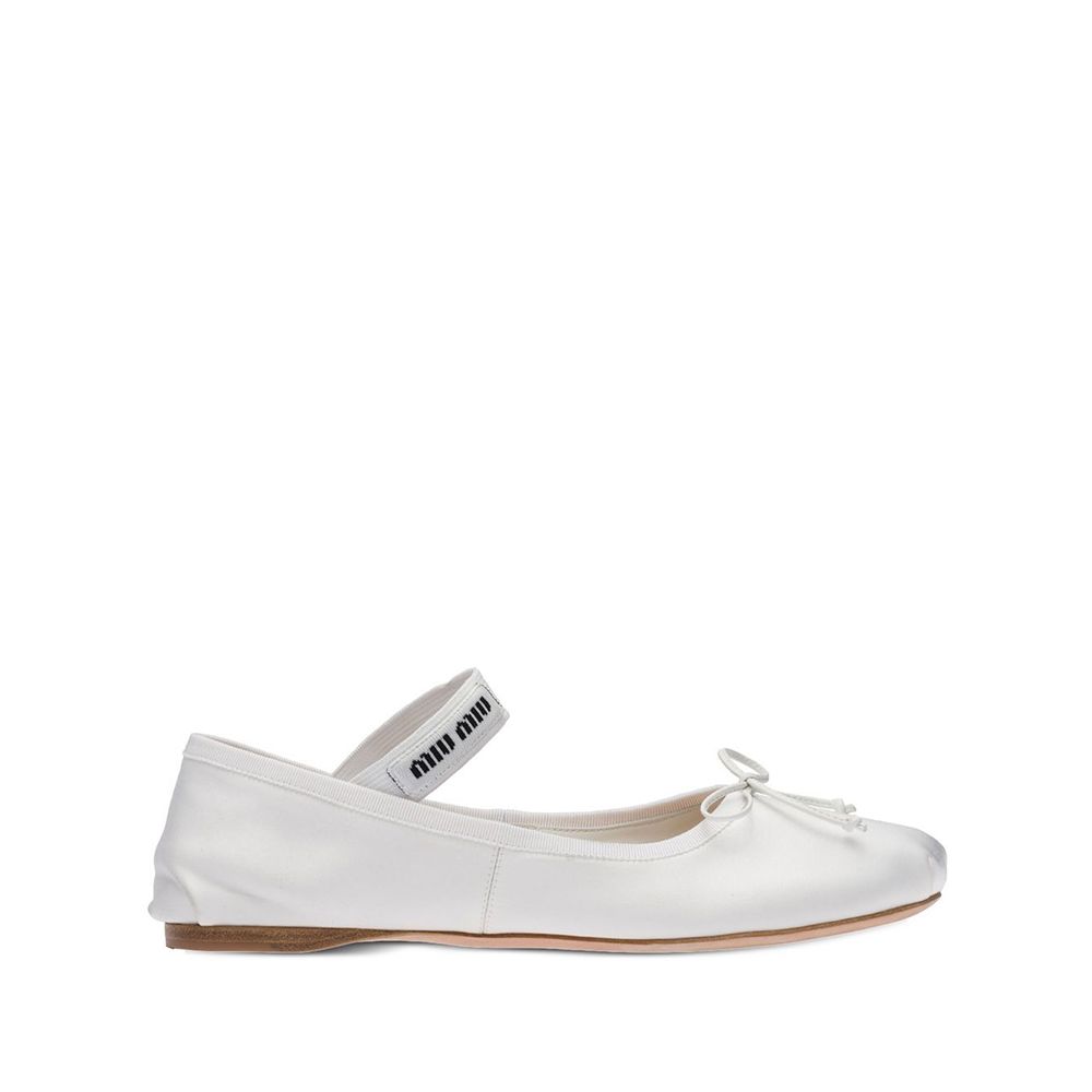 Satin ballerinas White