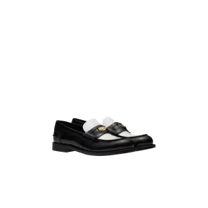 Leather penny loafers Black White