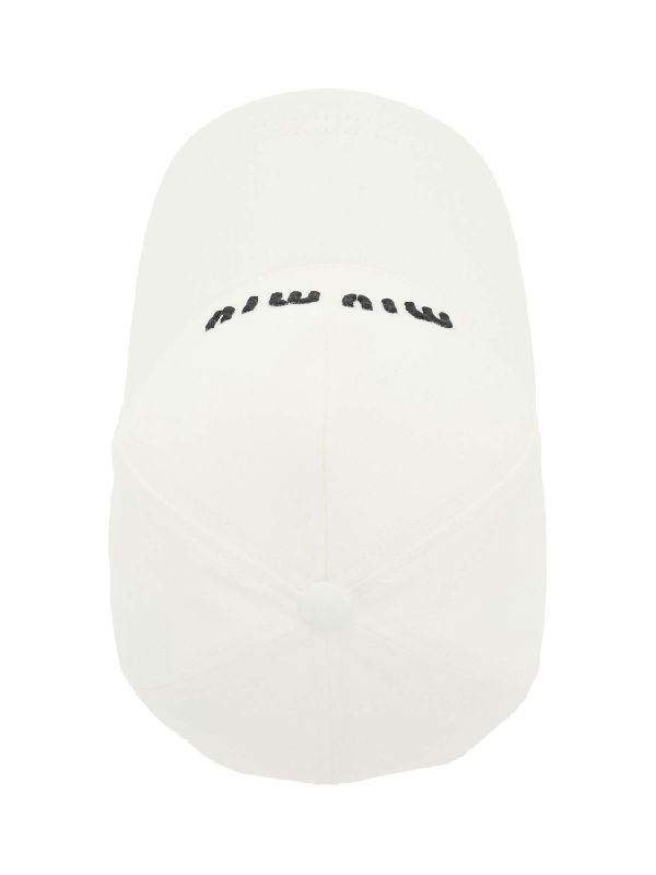 Miu Miu Drill Baseball Cap White Black