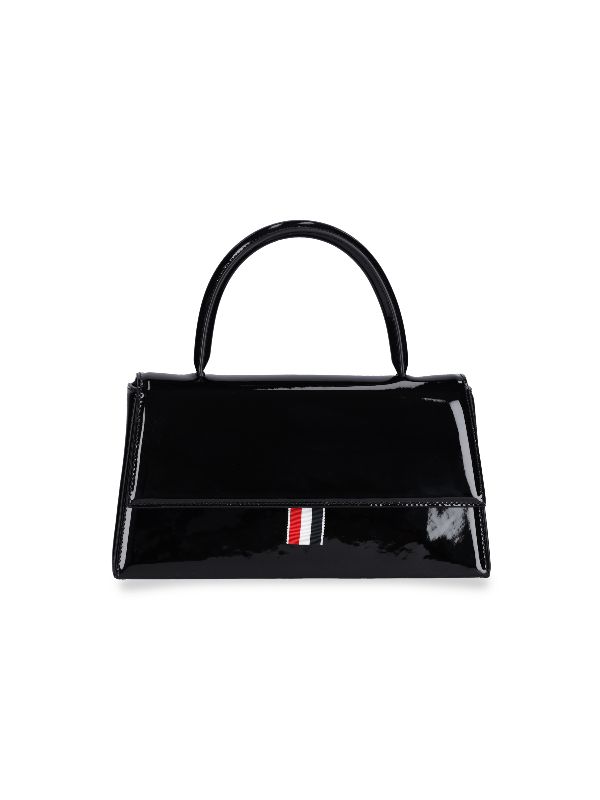 RWB Tab Black Leather Tote Bag