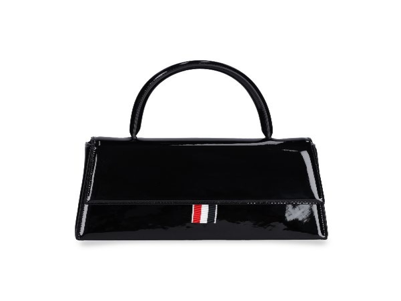 RWB Tab Black Leather Tote Bag