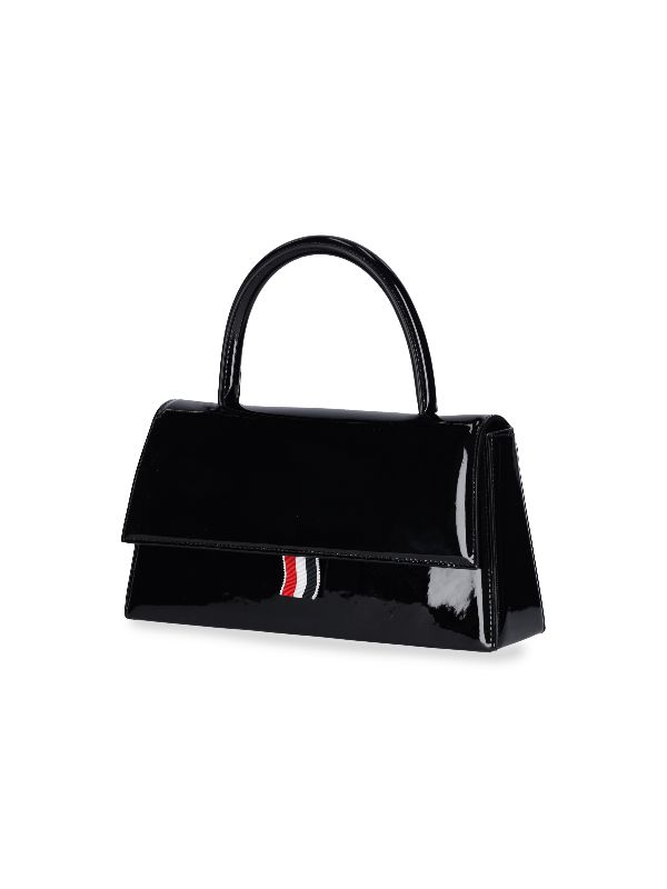 RWB Tab Black Leather Tote Bag