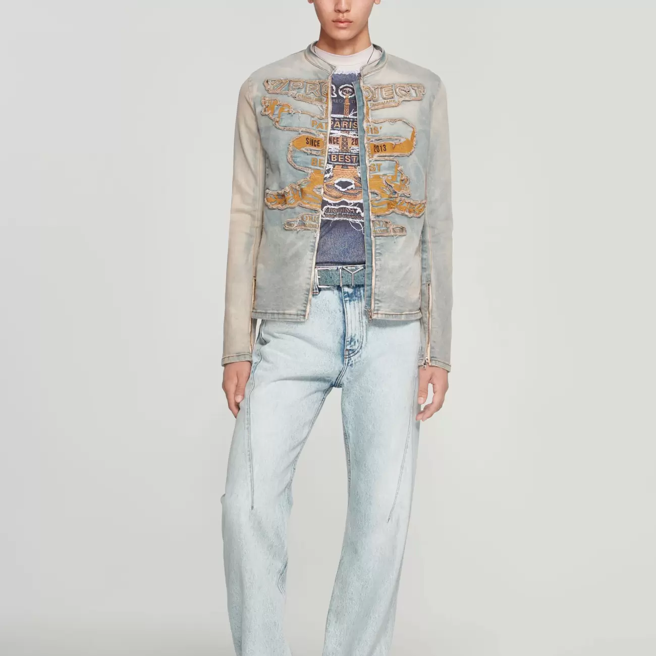 Paris' Best Zip Denim Jacket