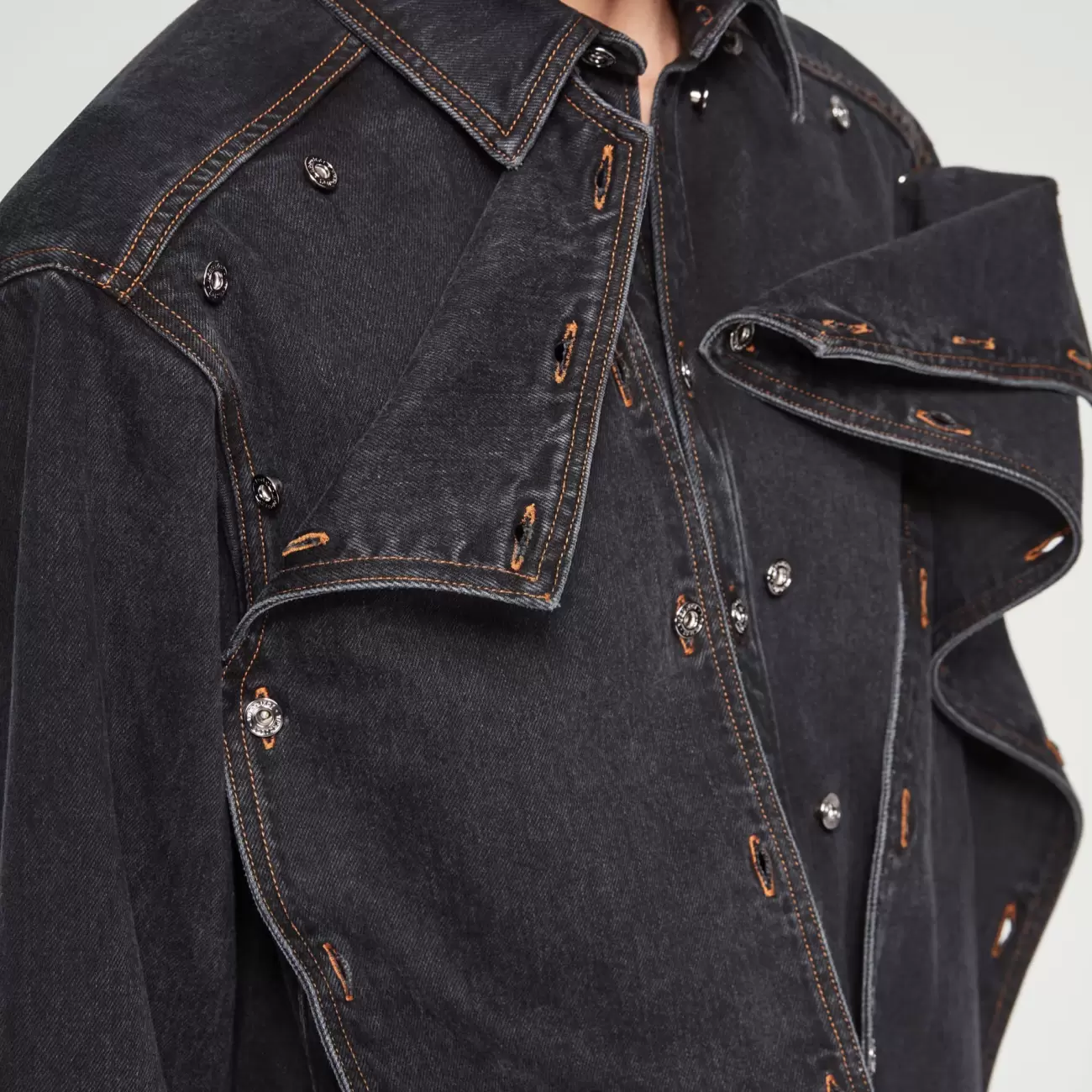 Classic Button Panel Denim Shirt 