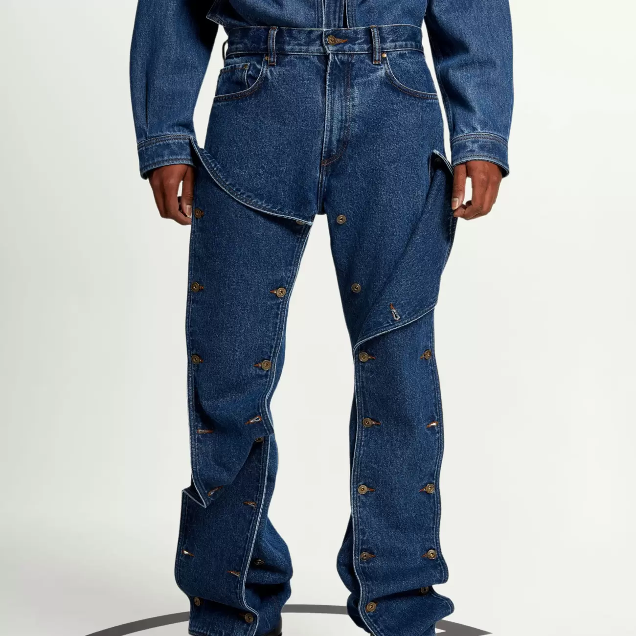 Classic Button Panel Jeans Navy