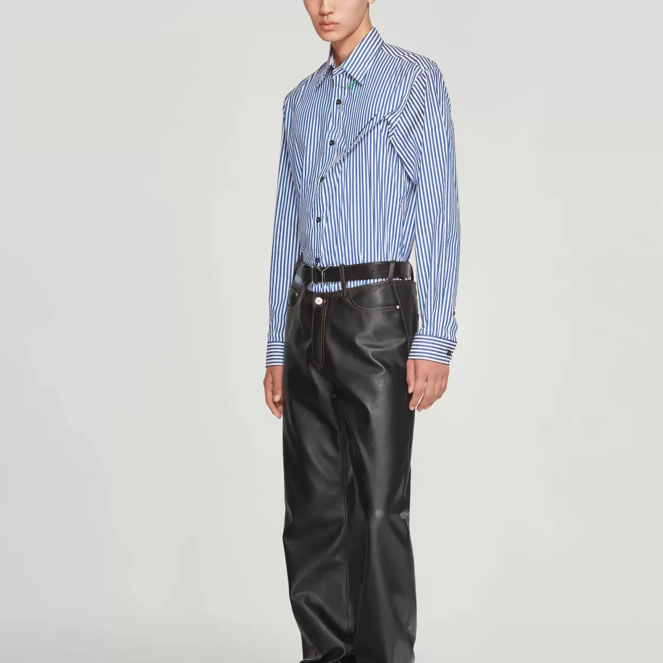 Y Belt Leather Pants