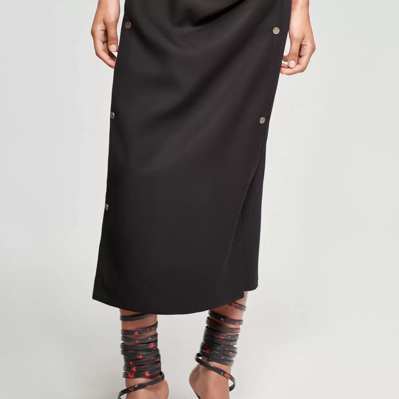 Snap Panel Maxi Skirt