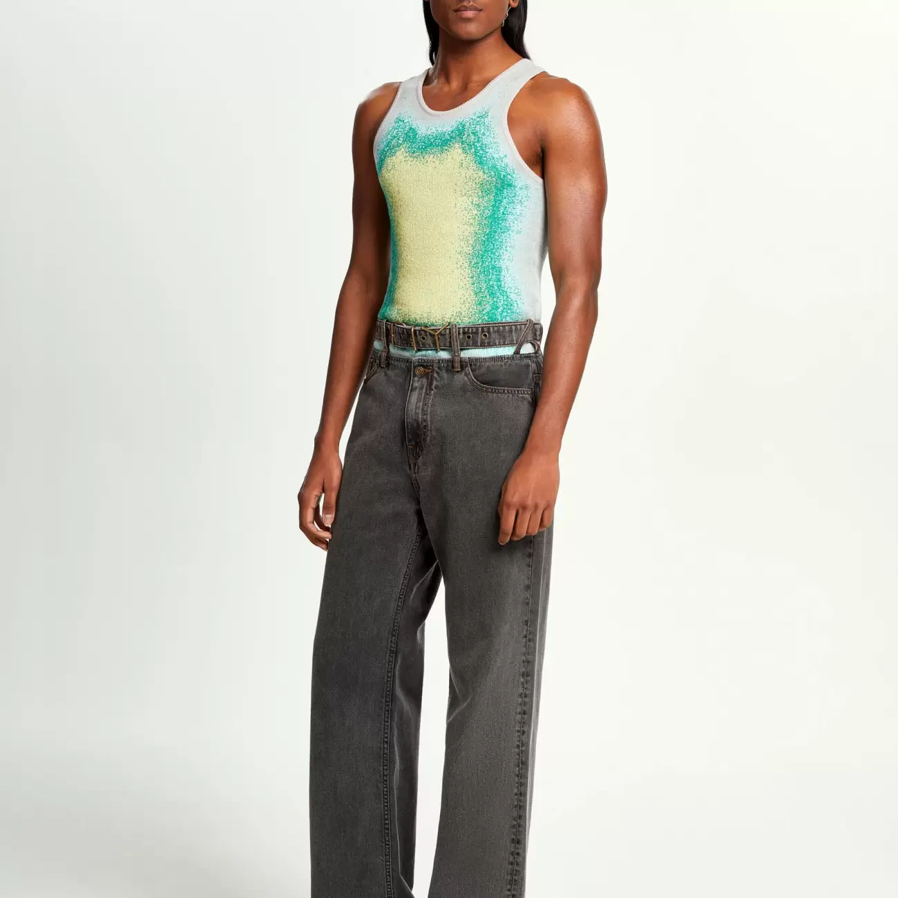 Y Belt Jeans Grey Male