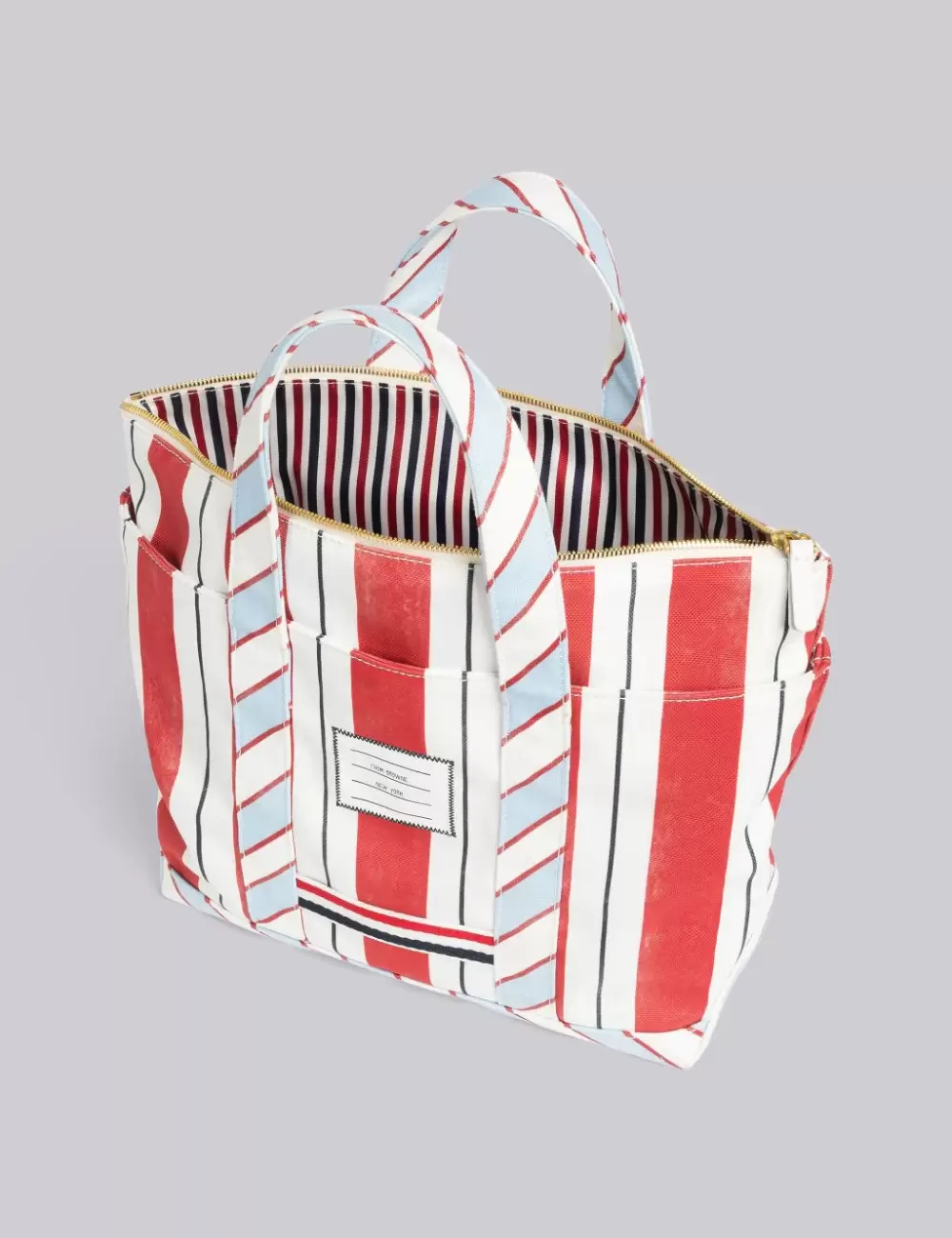 WASHED STRIPED CANVAS SMALL TOOL TOTE