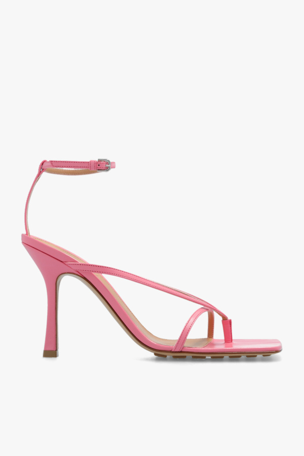 BOTTEGA VENETA PINK ‘STRETCH’ HEELED SANDALS