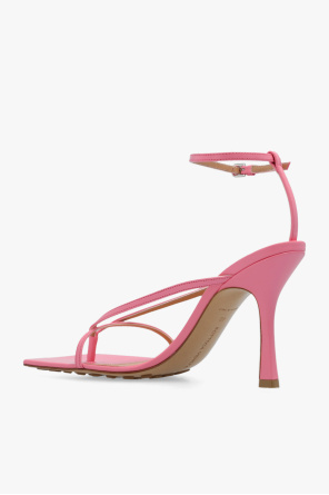 BOTTEGA VENETA PINK ‘STRETCH’ HEELED SANDALS