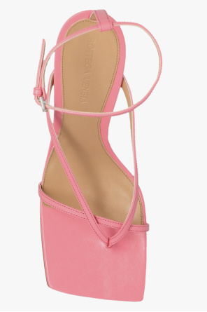 BOTTEGA VENETA PINK ‘STRETCH’ HEELED SANDALS