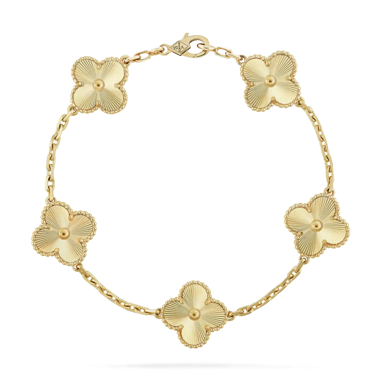 Vintage Alhambra bracelet, 5 motifs 18K yellow gold