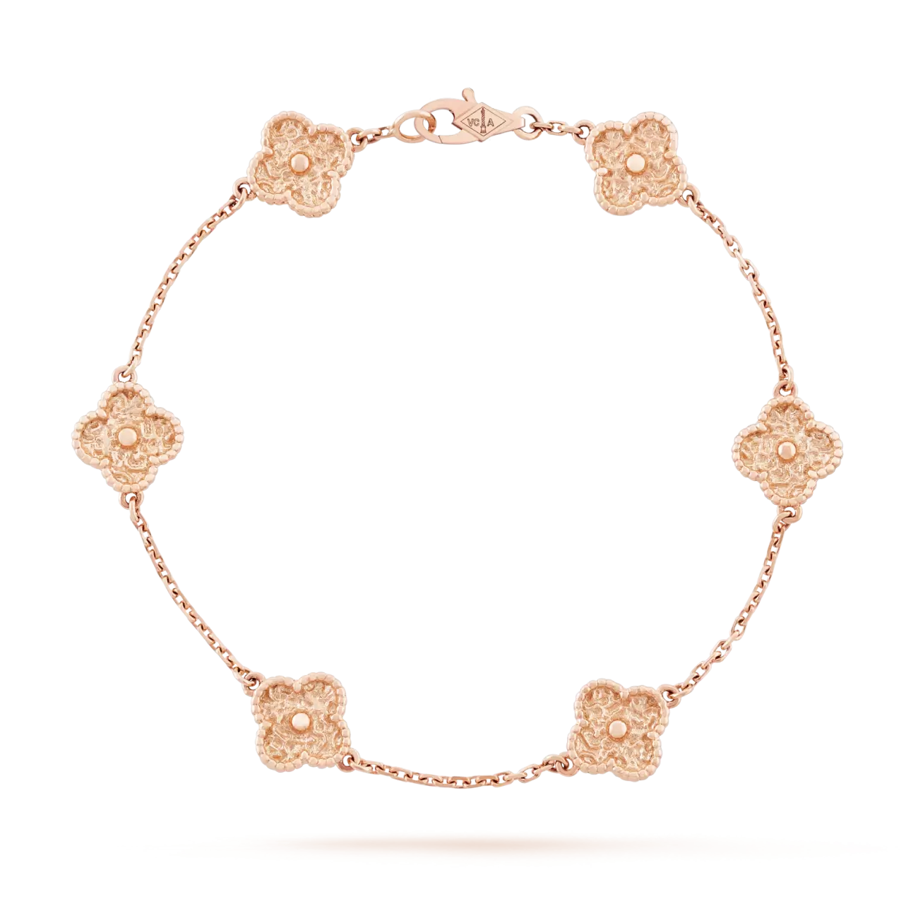 Sweet Alhambra bracelet, 6 motifs 18K pink gold