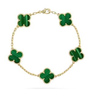 Vintage Alhambra bracelet, 5 motifs Green