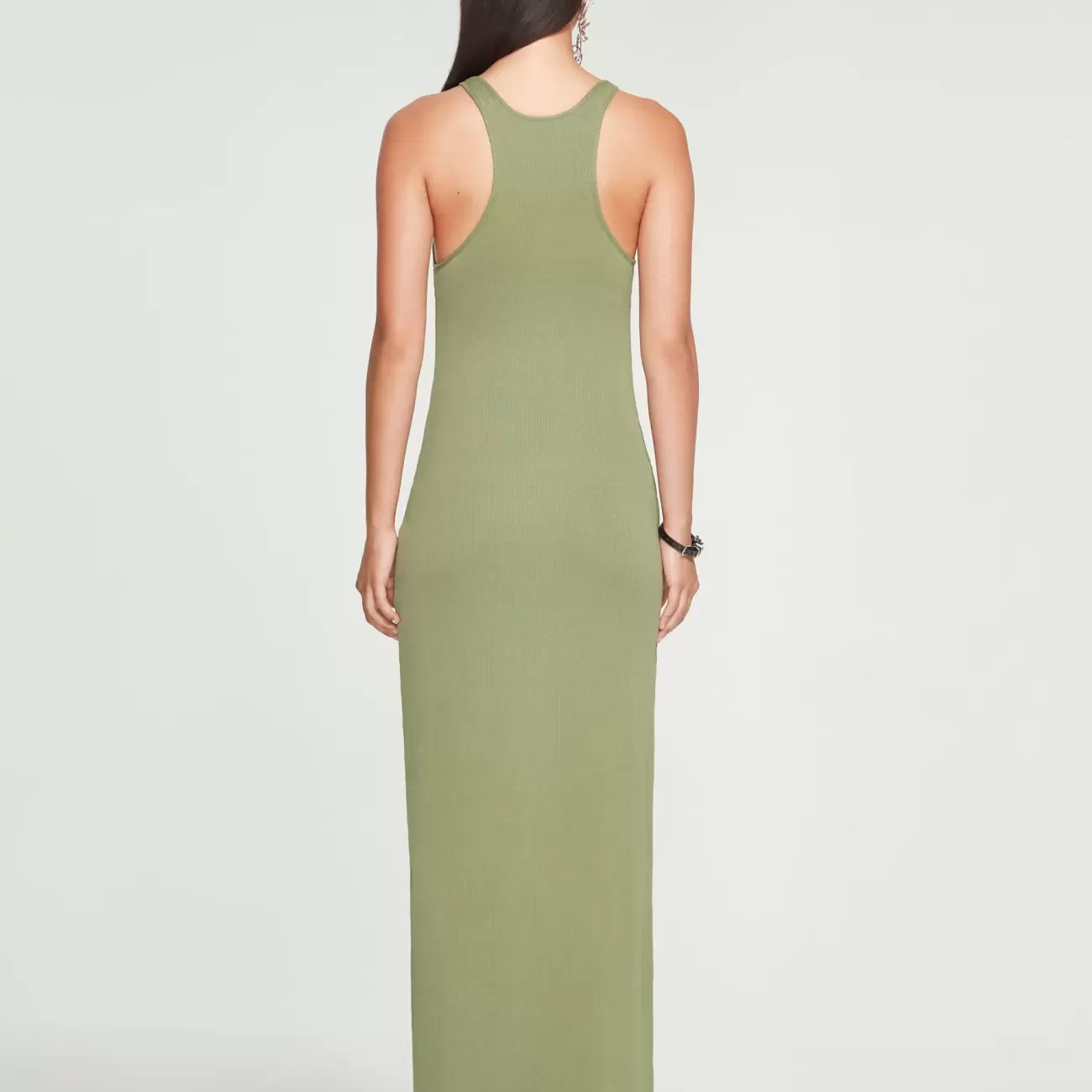 Invisible Strap Dress Expand Olive