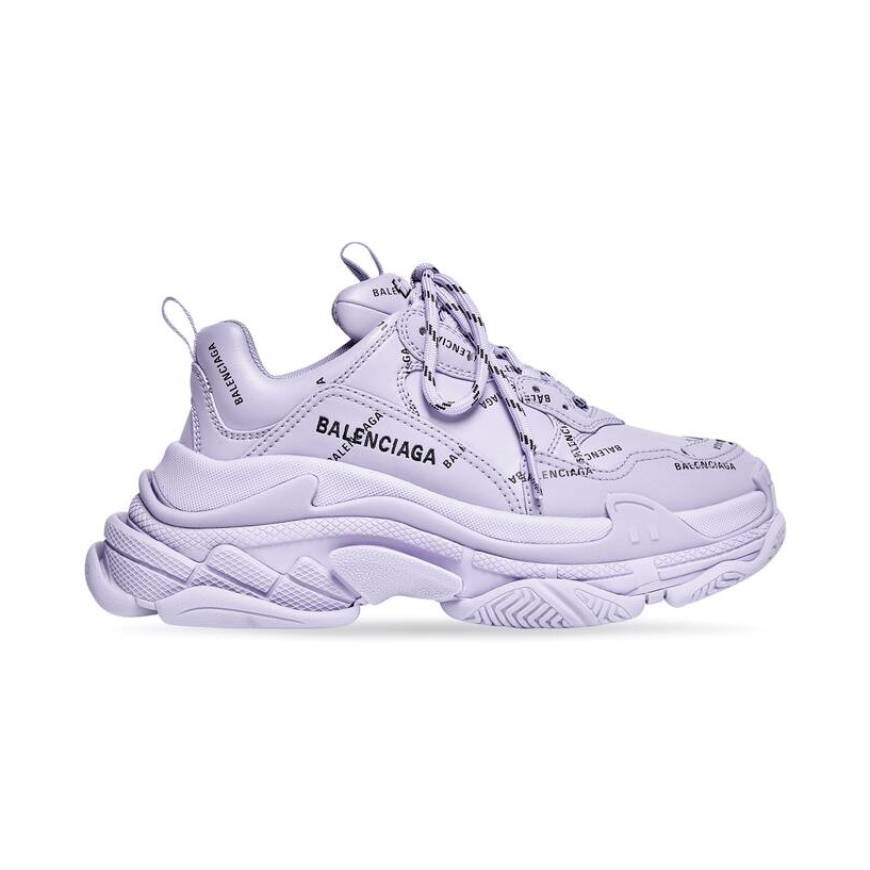 TRIPLE S TRAINERS ALLOVER LOGO IN LIGHT PURPLE