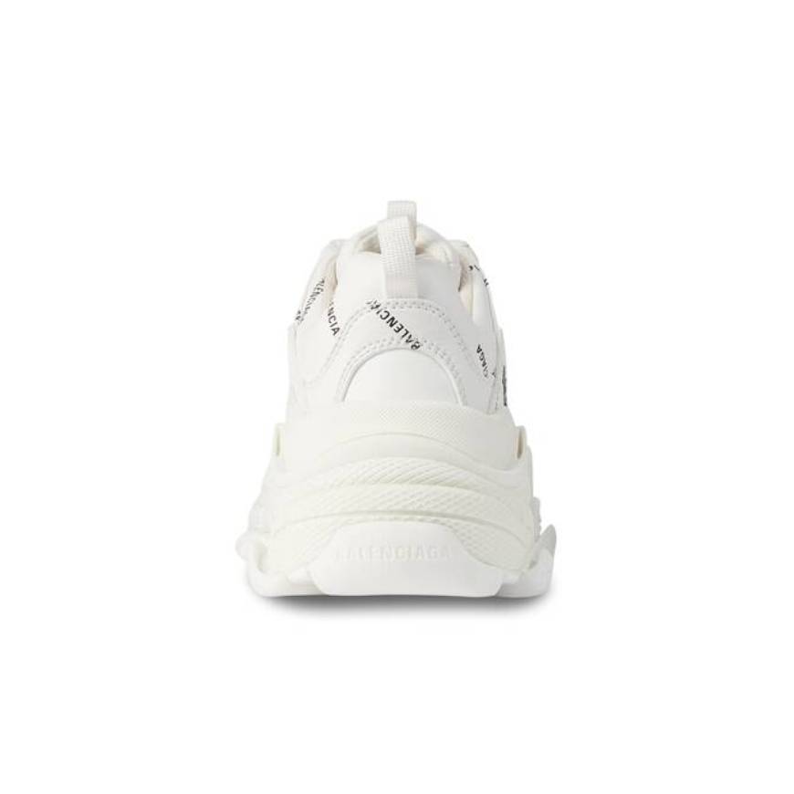 TRIPLE S TRAINERS ALLOVER LOGO IN WHITE AND BLACK