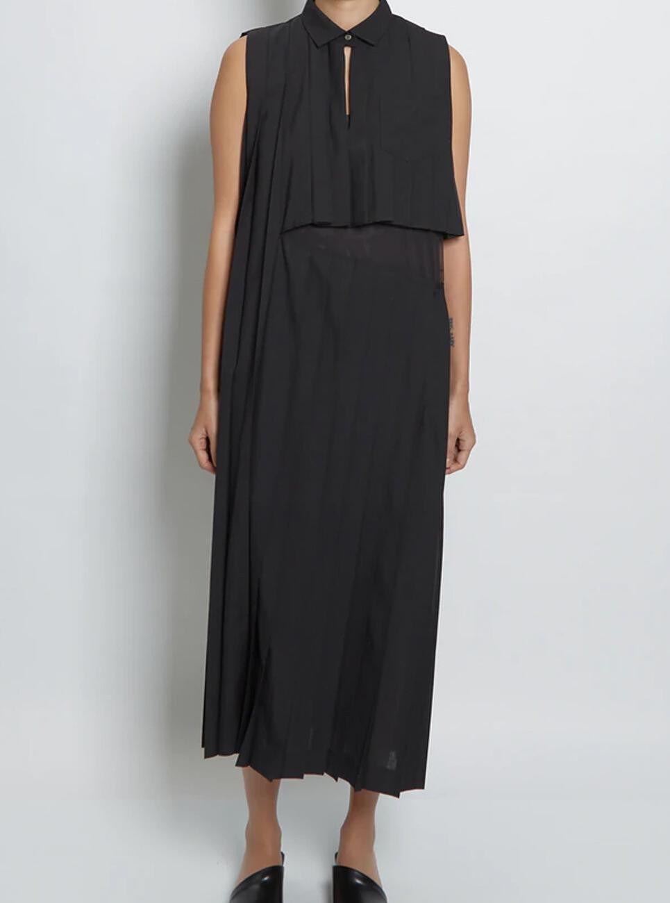 Sacai Suiting X Chiffon Dress