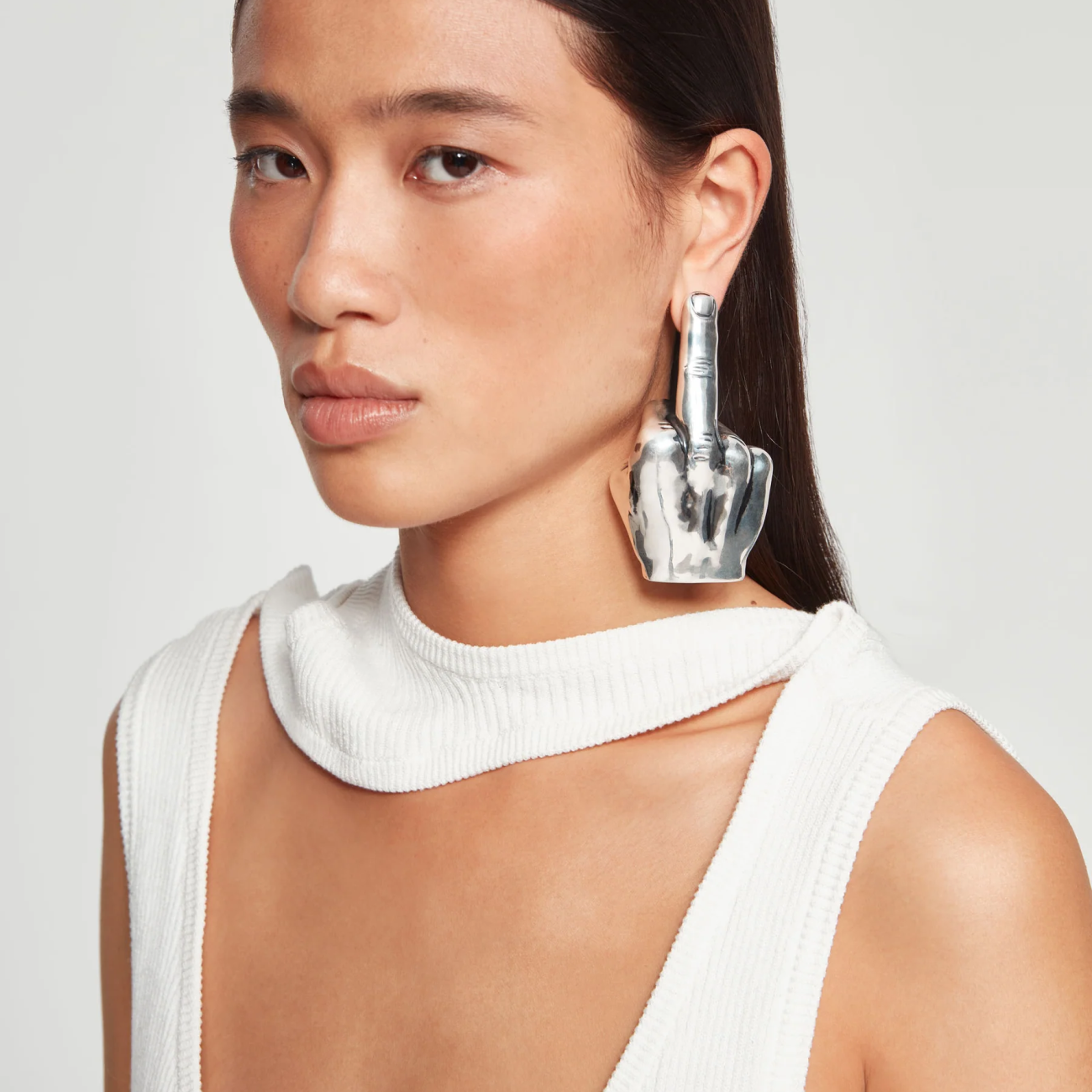 Fuck U Single Earring / Silver