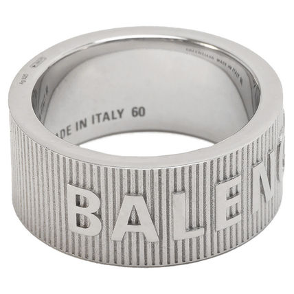 STRIPE LOGO RING SILVER