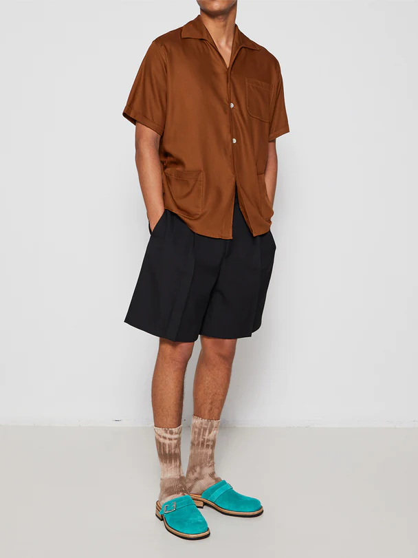 Rayon Twill Shirt in Orange