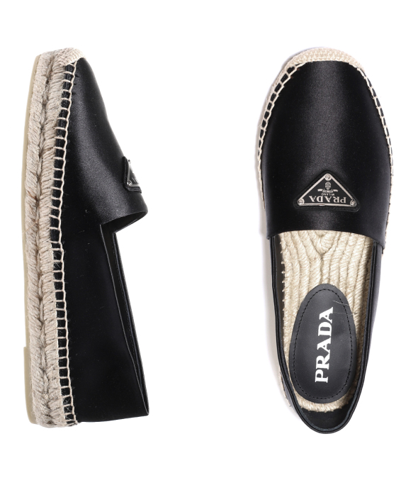 Triangle Logo Satin Espadrilles