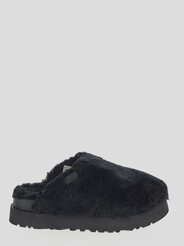 Ugg Ugg Black Fur Slide