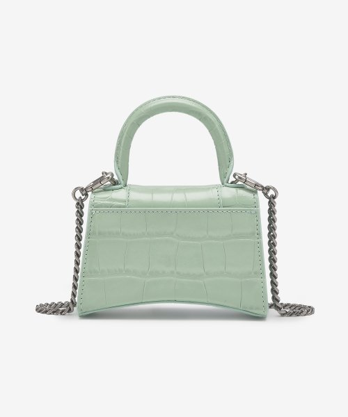 MINI CROCO LEATHER HOURGLASS CROSSBODY BAG