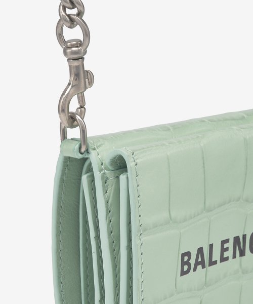 CROCO EMBOSSED CHAIN WALLET