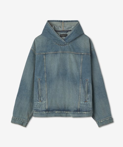 Men's Denim Pullover Jacket - Blue