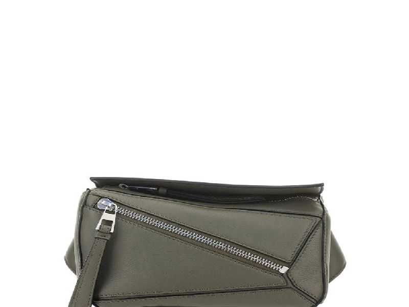 Mini Puzzle bumbag in classic calfskin - Khaki