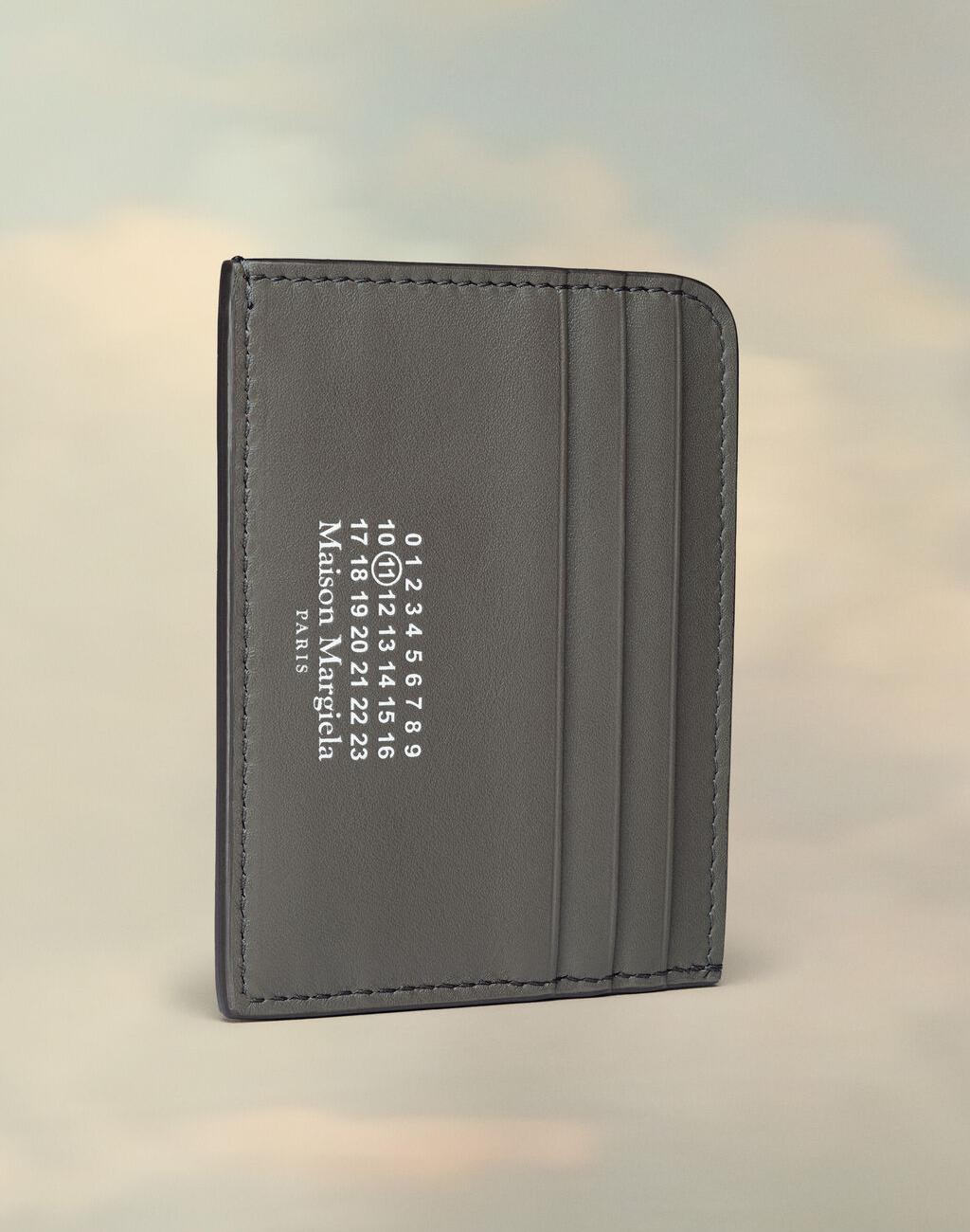 Gray leather card holder