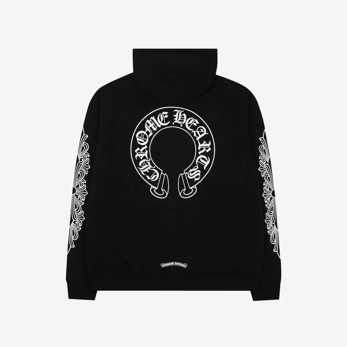 Chrome Hearts Horseshoe Floral Heavyweight Zip-Up Hoodie Black