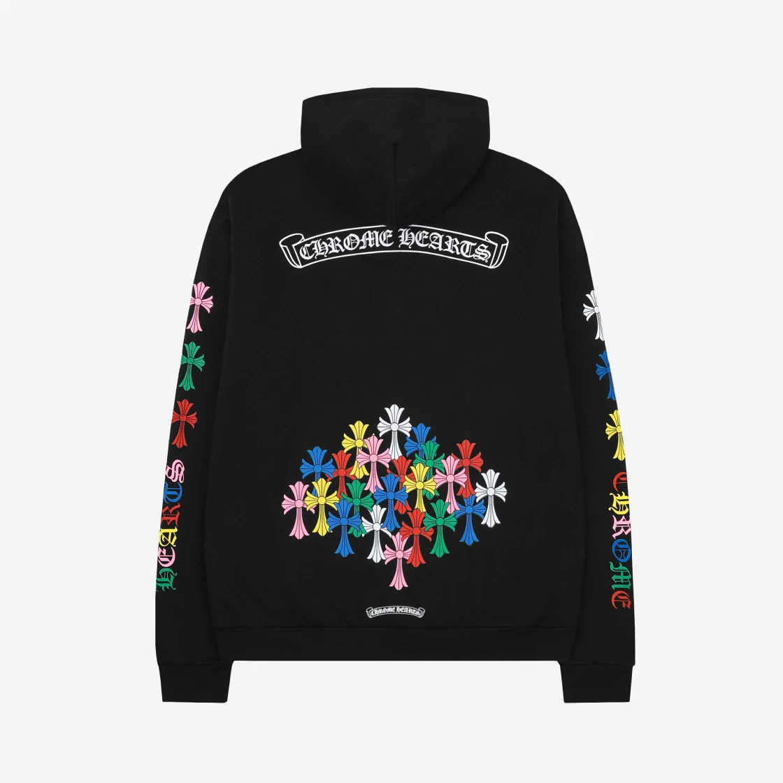 Chrome Hearts Multi Color Cross Zip-Up Hoodie Black