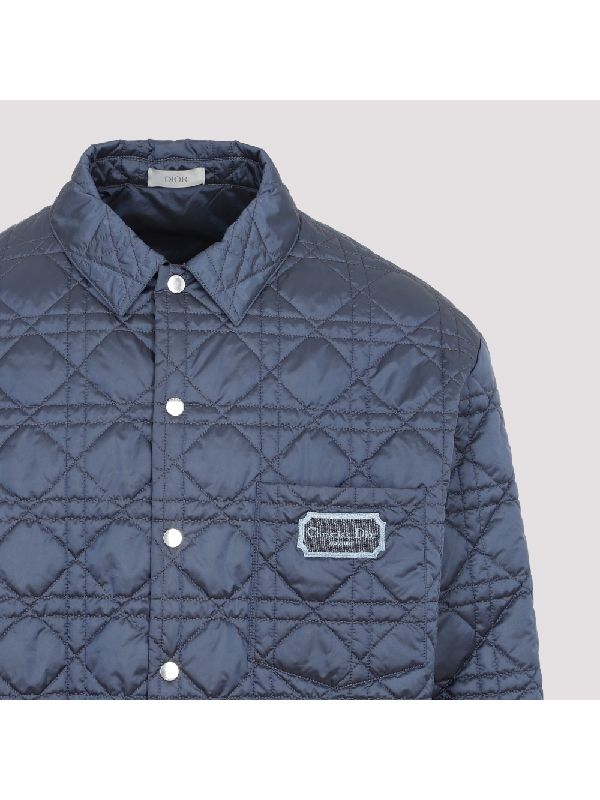 Dior Cannage Quilted Overshirt In Blue 