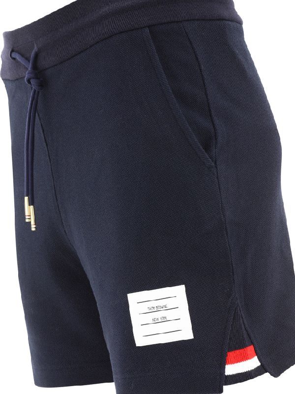 Navy Side Vent RWB Trim Pique Rib Shorts 