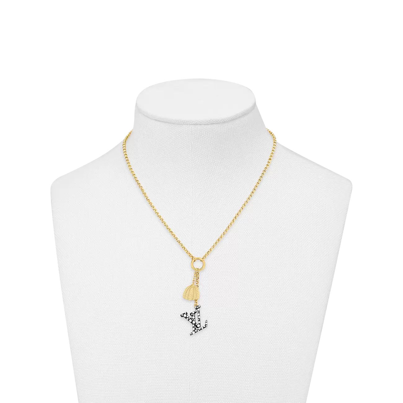 LV x YK LV Iconic Infinity Dot Necklace Black White