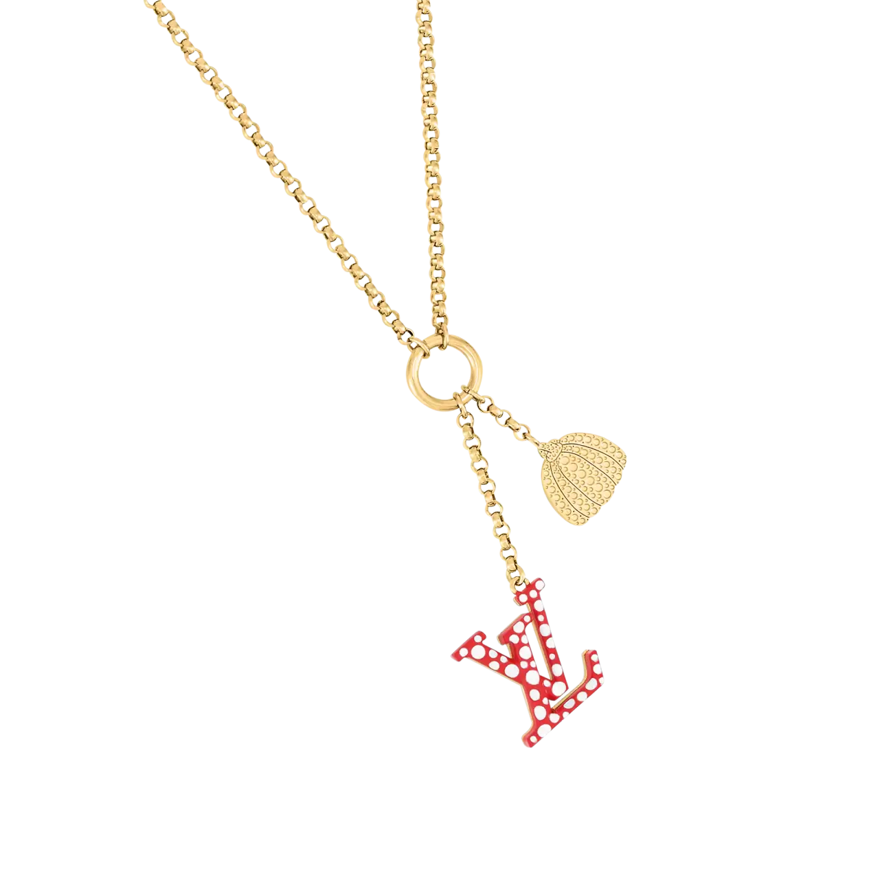 LV x YK LV Iconic Infinity Dot Necklace Red white