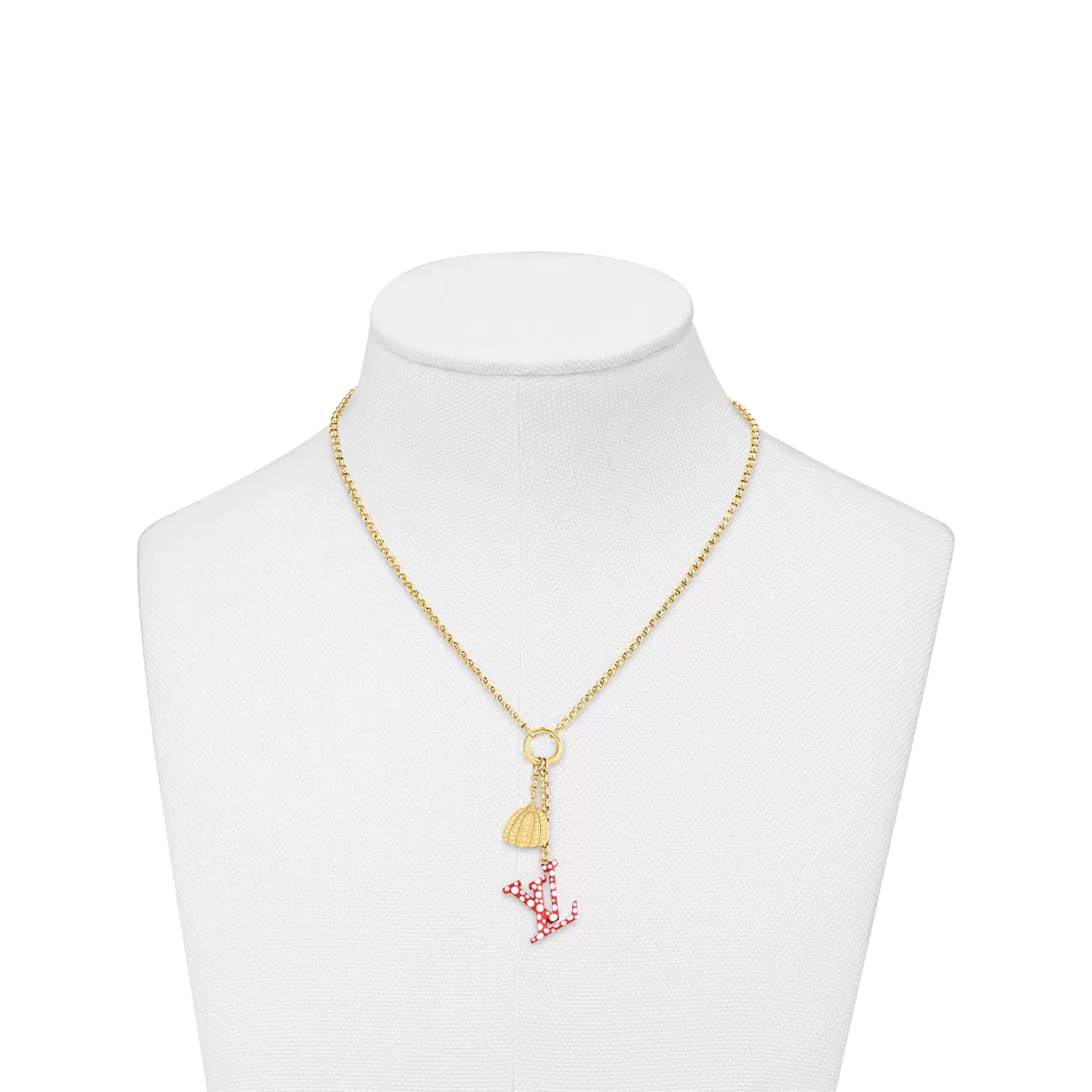 LV x YK LV Iconic Infinity Dot Necklace Red white
